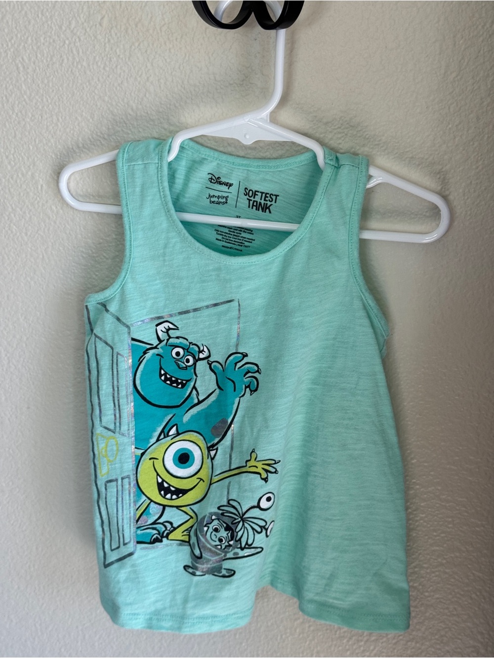 Disney Monsters, Inc. Mint Green Tank Top with Mike & Sulley Graphic